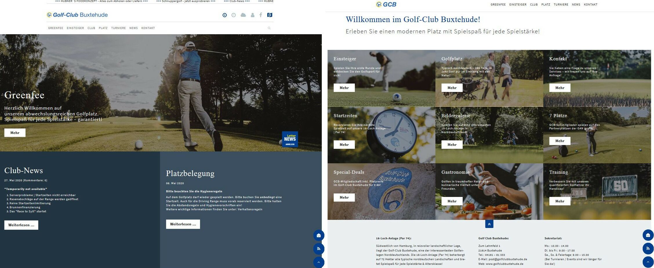 Golf-Club Buxtehude: Website-Upgrade